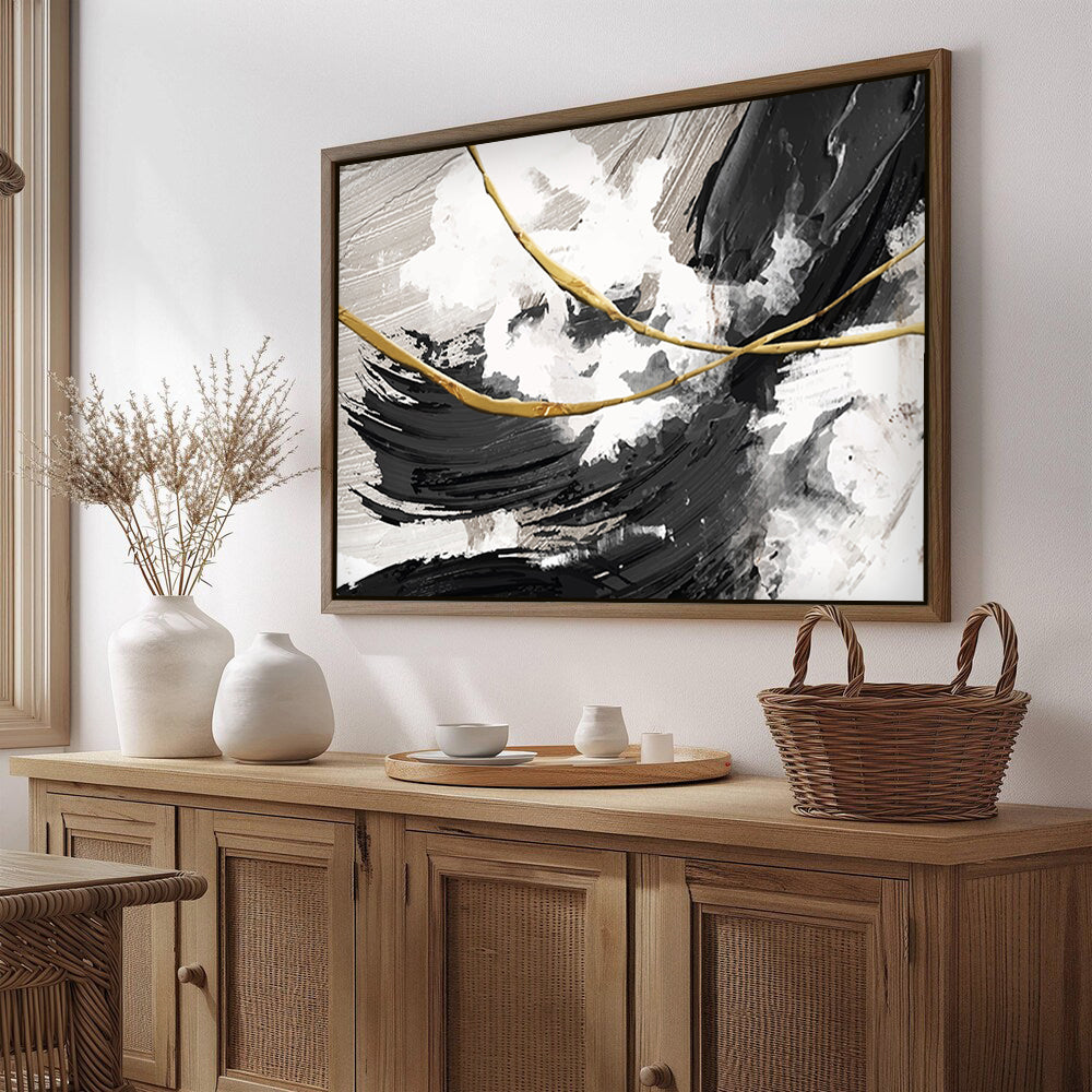 Abstract waves framed canvas