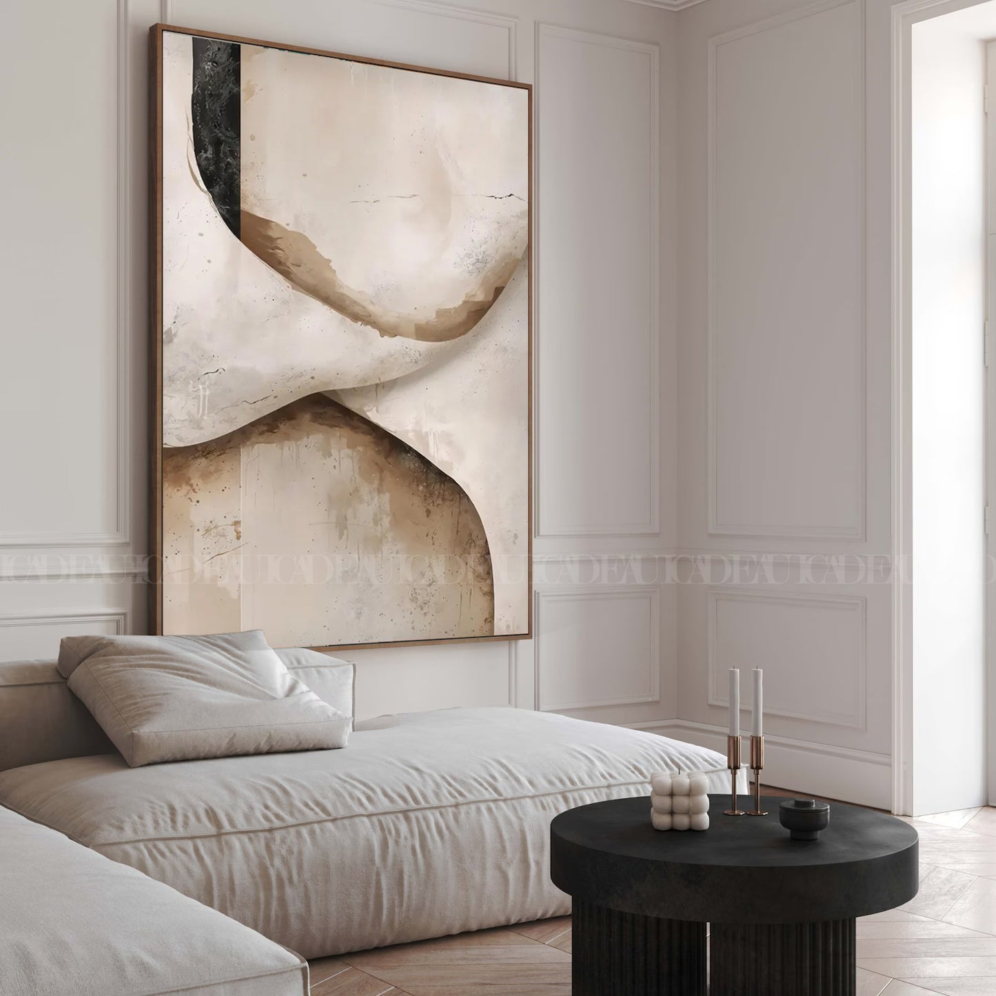 boho abstract framed canvas