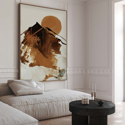 moon and mountain  framed canvas