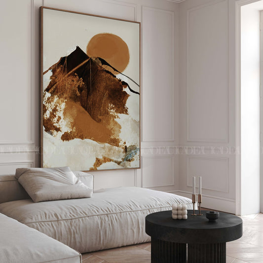 moon and mountain  framed canvas