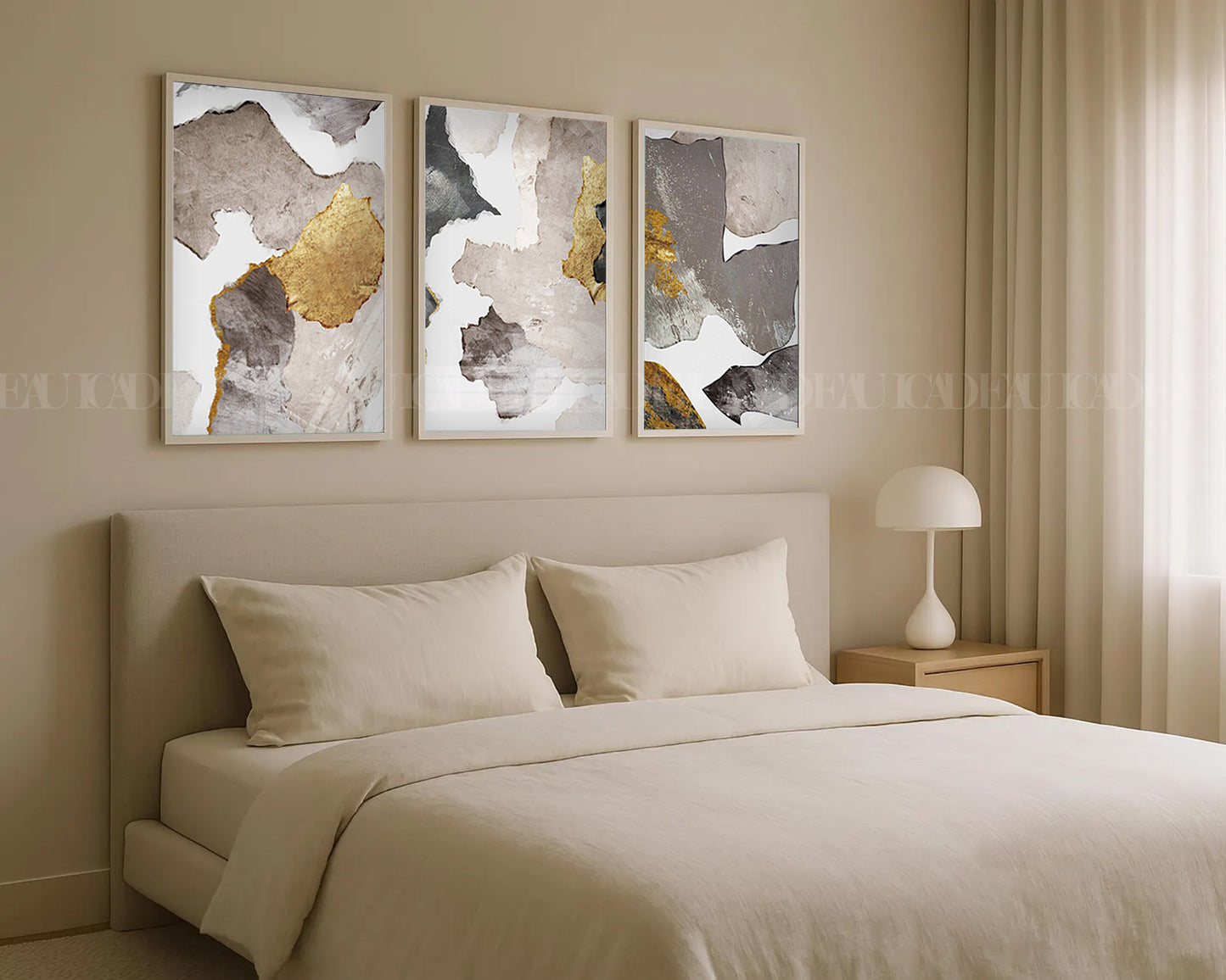Set of 3 Abstract Wall Art Prints,bedroom.