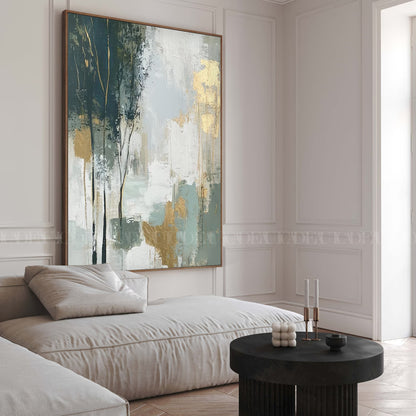 Abstract green framed canvas