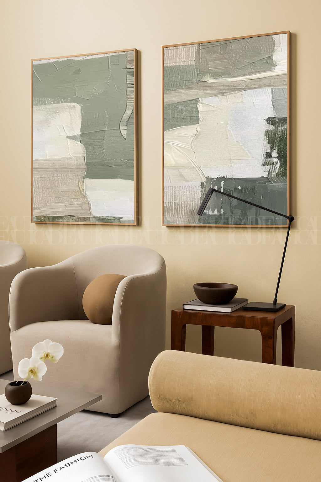 Contemporary Greens Canvas Duo