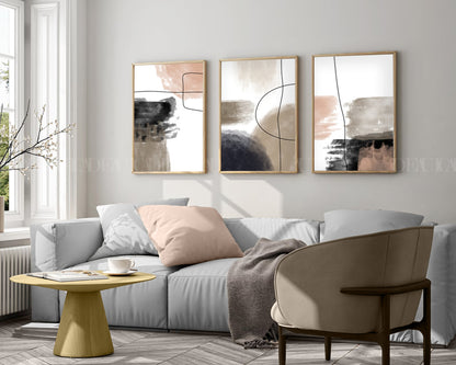 Set of art framed canvas.