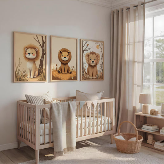 Set of 3 cute boy,lion.