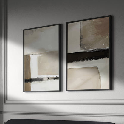 Abstract Acrylic Painting Canvas Duo