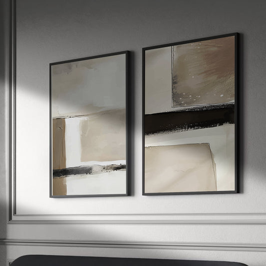 Abstract Acrylic Painting Canvas Duo