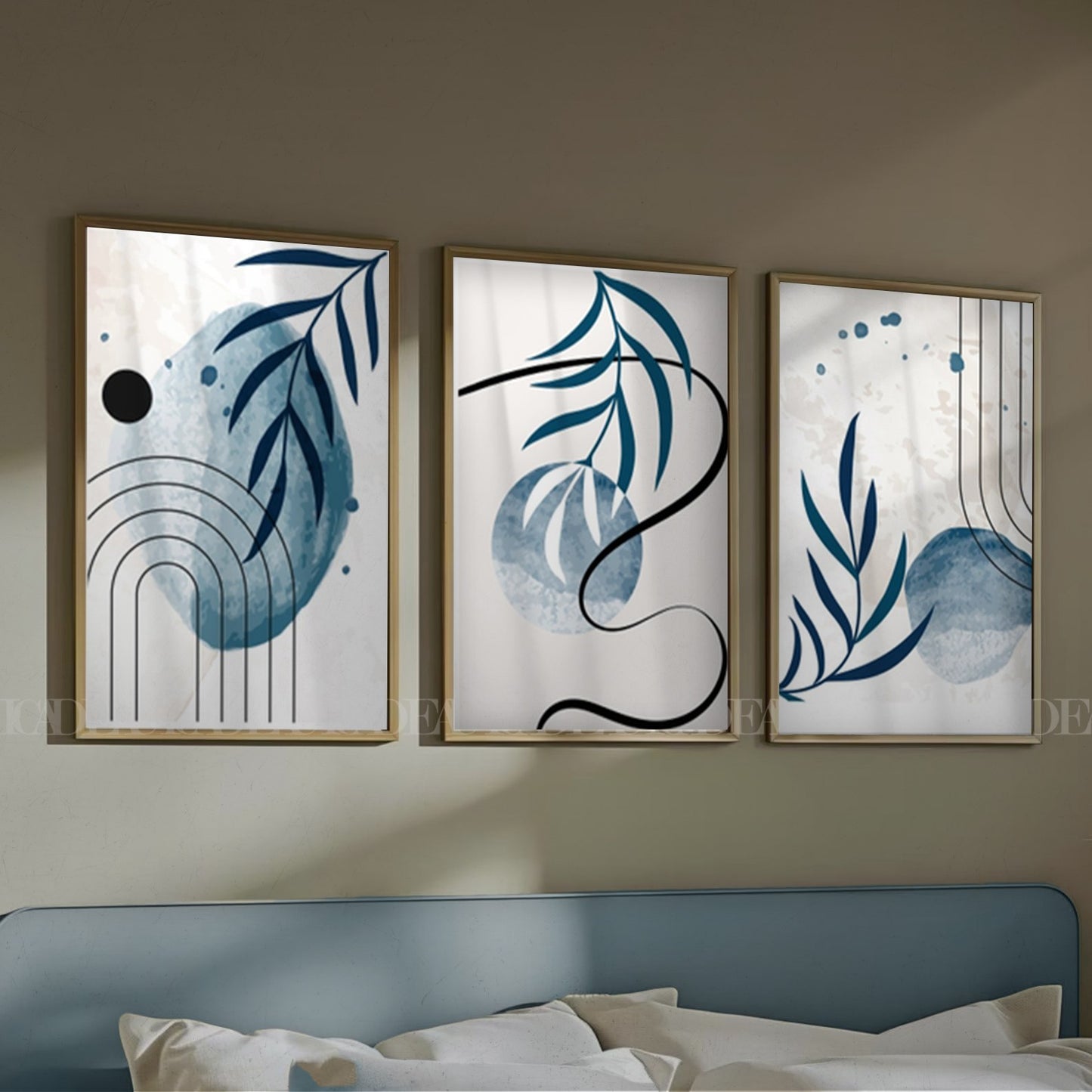 Set of 3 Abstract Wall Art Prints,bed,living, Minimalist Neutral Art.