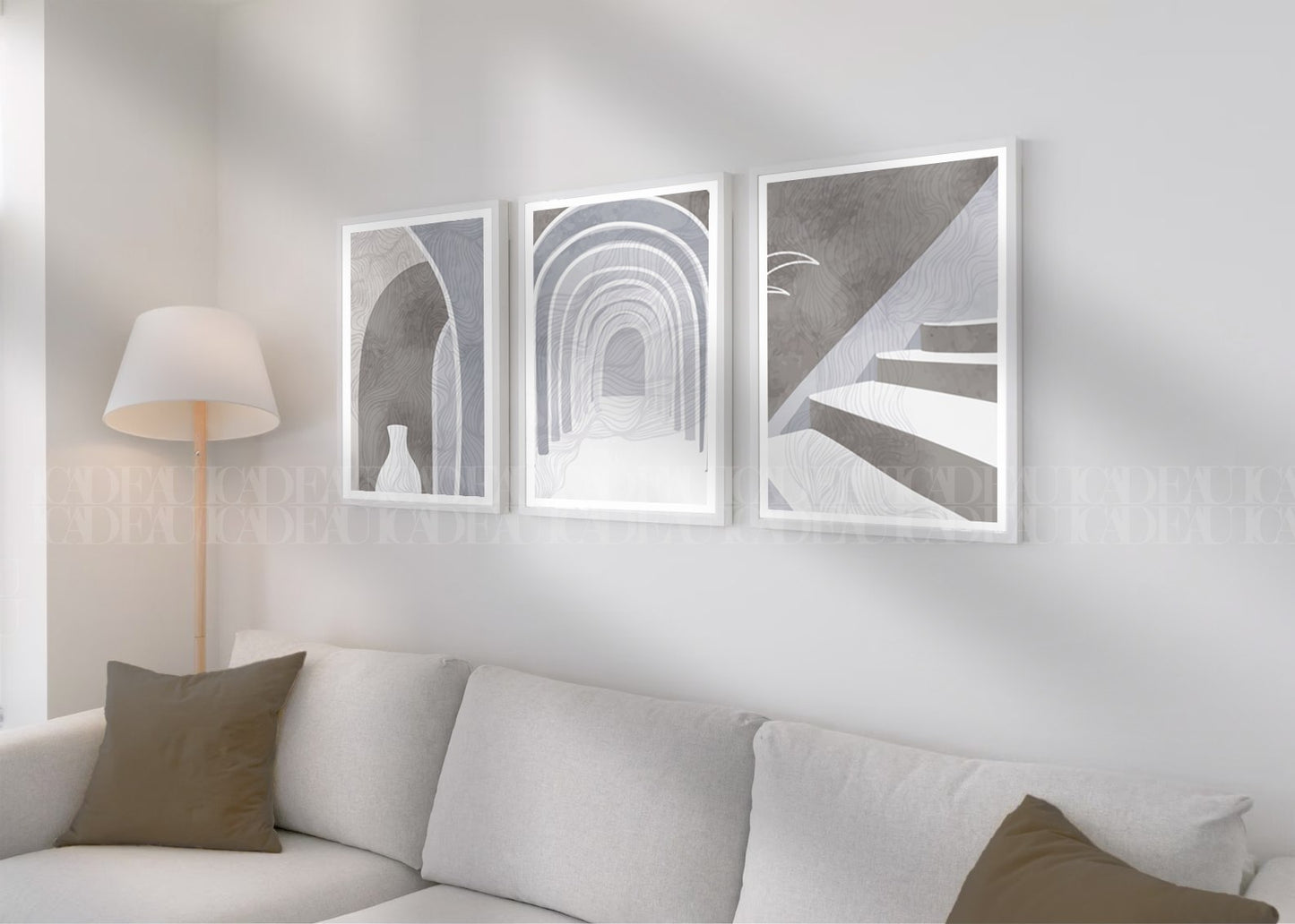 Set of 3 Abstract Wall Art Prints,,livingroom, Minimalist Neutral Art.boho art.