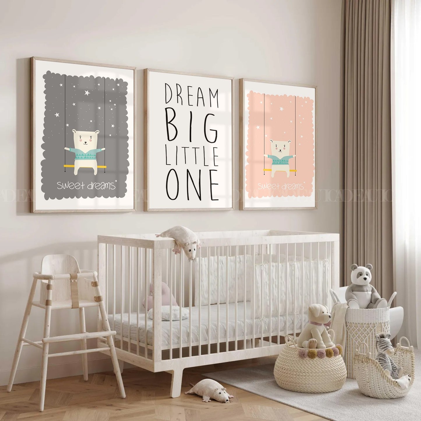 Set of 3 Dream Big Little one,Sweet Dreams.