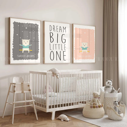 Set of 3 Dream Big Little one,Sweet Dreams.