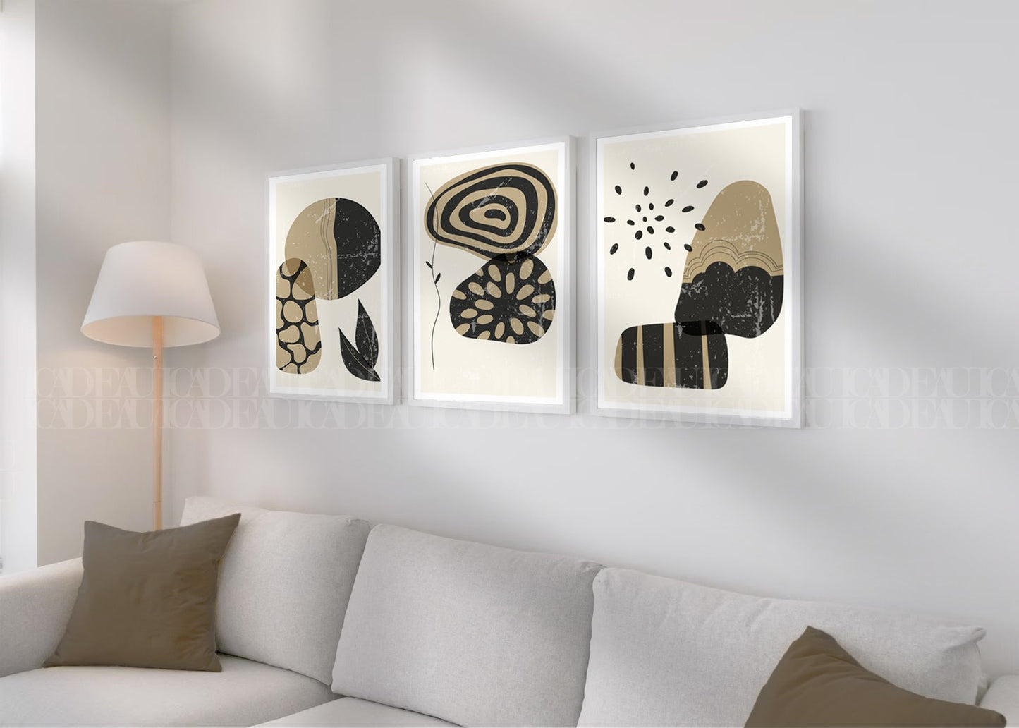 Set of 3 Abstract Wall Art Prints,,livingroom, Minimalist Neutral Art.boho art.
