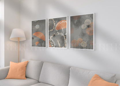 Set of 3 Abstract Wall Art Prints,,livingroom, Minimalist Neutral Art.boho art.