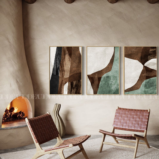Set of 3 Abstract Wall Art Prints,bed,living, Minimalist Neutral Art.