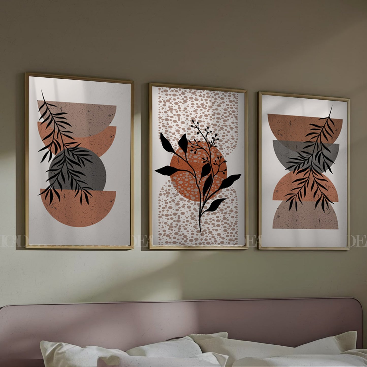 Set of 3 Abstract Wall Art Prints,bed,living, Minimalist Neutral Art.