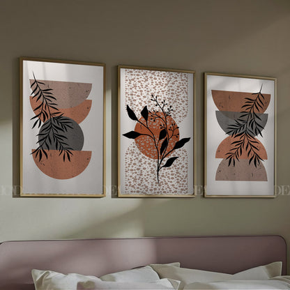 Set of 3 Abstract Wall Art Prints,bed,living, Minimalist Neutral Art.
