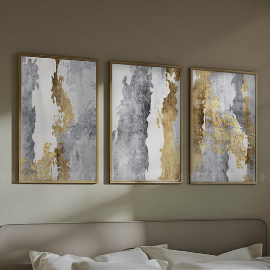 Set of 3 Abstract Wall Art Prints,bed,living, Minimalist Neutral Art.
