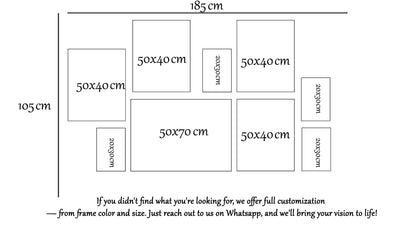 b&w set with bold abstract art.