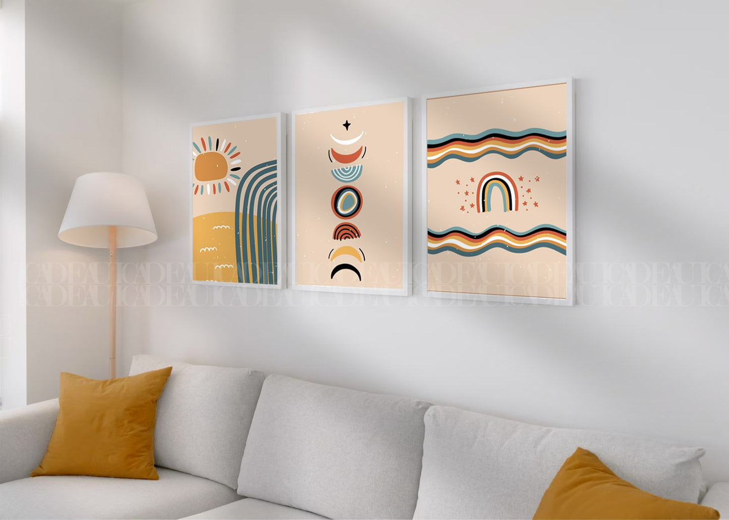 Set of 3 Abstract Wall Art Prints,,livingroom, Minimalist Neutral Art.boho art.