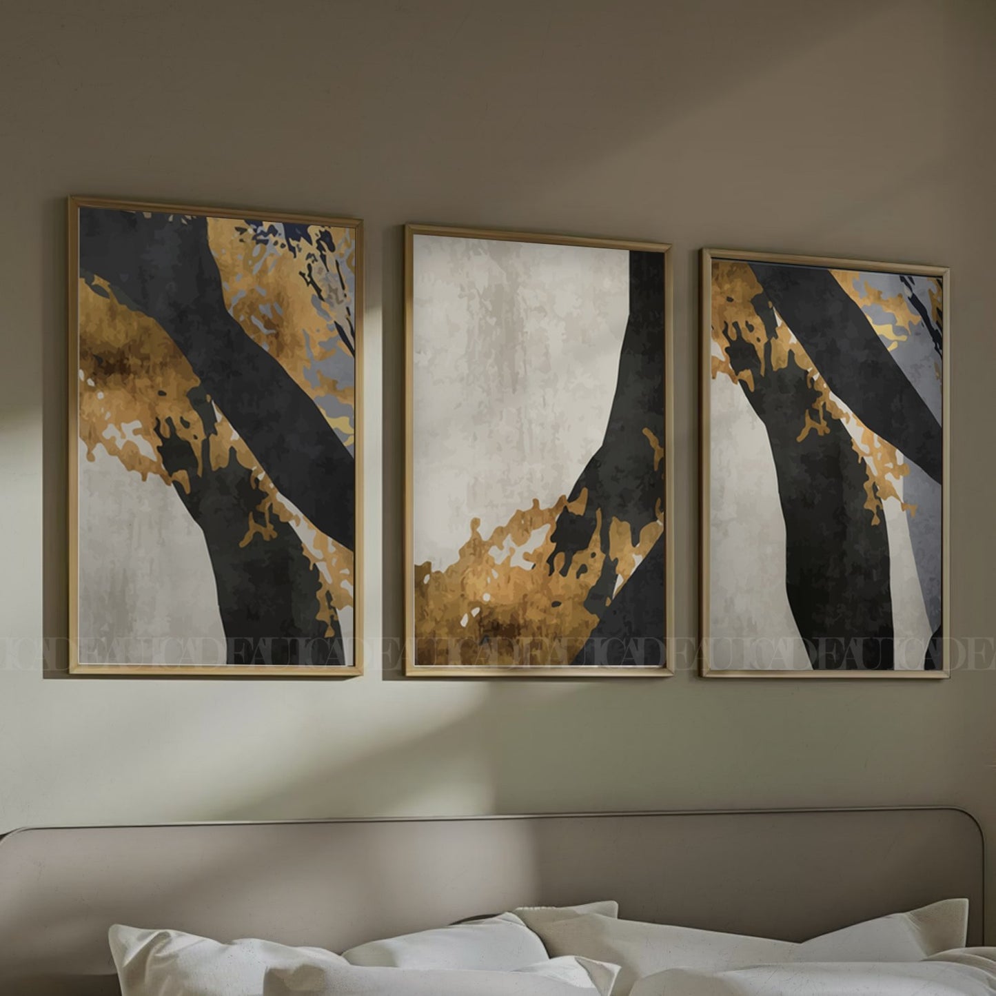 Set of 3 Abstract Wall Art Prints,bed,living, Minimalist Neutral Art.