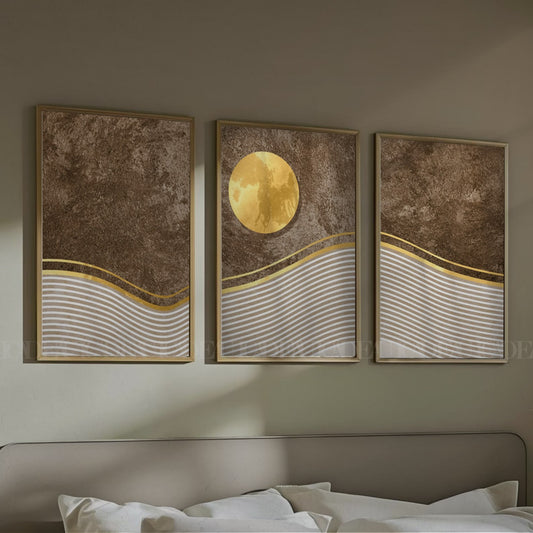 Set of 3 Abstract Wall Art Prints,bed,living, Minimalist Neutral Art.