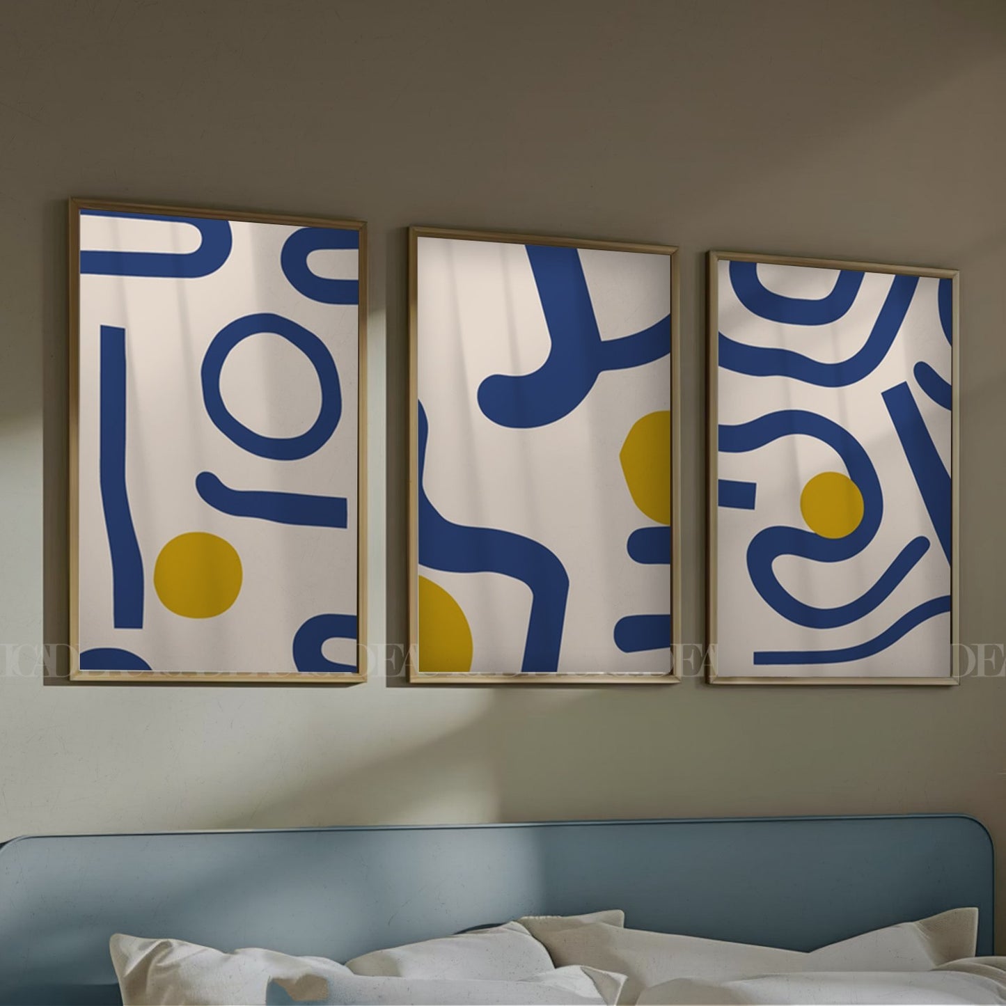 Set of 3 Abstract Wall Art Prints,bed,living, Minimalist Neutral Art.