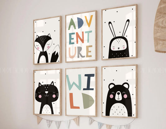 Set of 6, Adventure Children's Room Decoration Wall Pictures Pictures