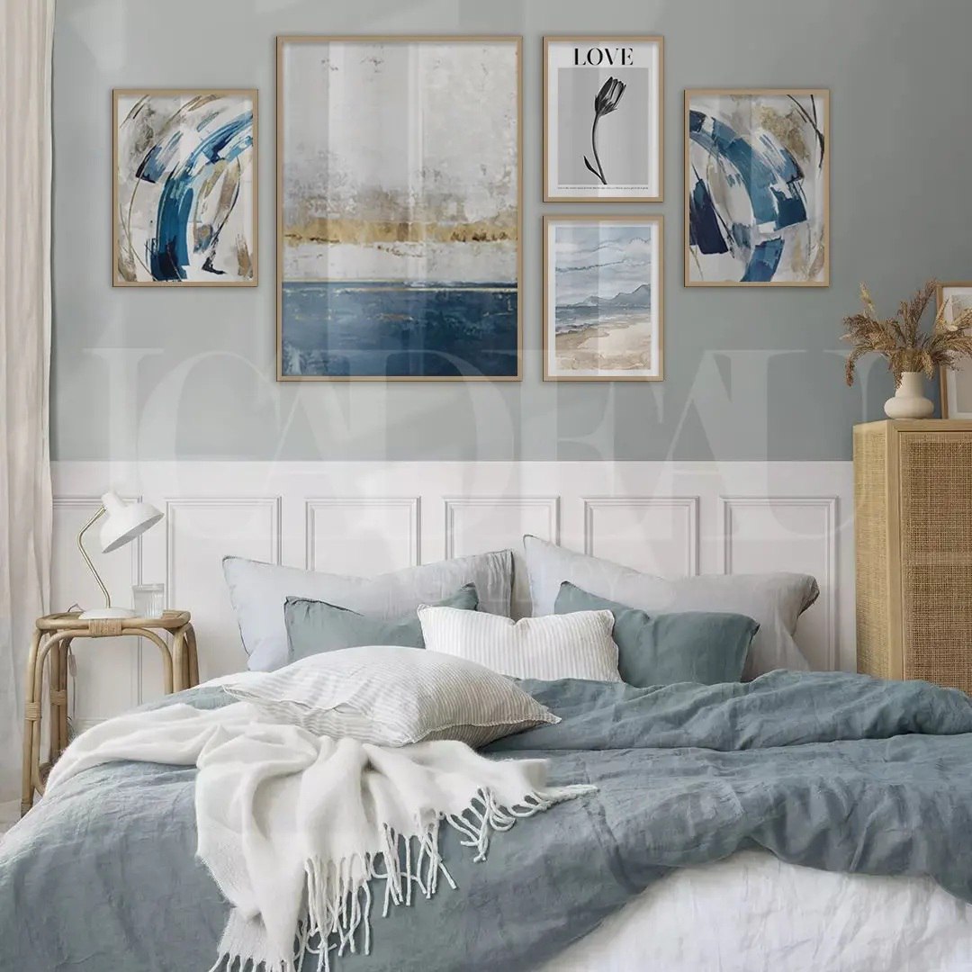 blue abstract wall art