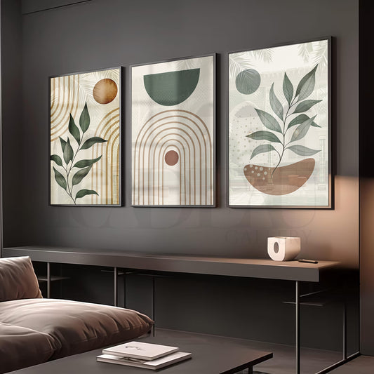 Set of 3  Wall Art Prints, green